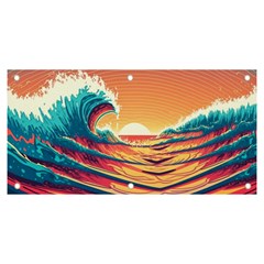 Ai Generated Waves Ocean Sea Tsunami Nautical Art Nature Banner And Sign 6  X 3  by Ravend