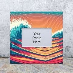 Ai Generated Waves Ocean Sea Tsunami Nautical Art Nature White Box Photo Frame 4  X 6  by Ravend