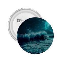 Ai Generated Waves Ocean Sea Tsunami Nautical Blue Sea Art 2 25  Buttons by Ravend