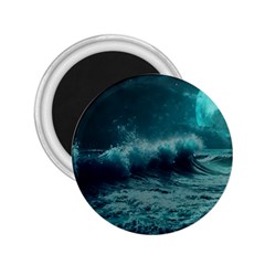 Ai Generated Waves Ocean Sea Tsunami Nautical Blue Sea Art 2 25  Magnets by Ravend