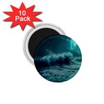 Ai Generated Waves Ocean Sea Tsunami Nautical Blue Sea Art 1.75  Magnets (10 pack)  Front