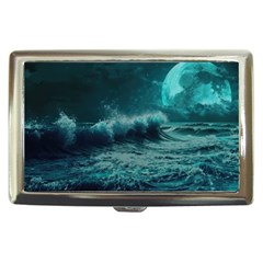 Ai Generated Waves Ocean Sea Tsunami Nautical Blue Sea Art Cigarette Money Case by Ravend