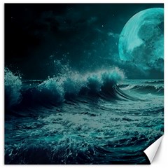 Ai Generated Waves Ocean Sea Tsunami Nautical Blue Sea Art Canvas 20  X 20  by Ravend