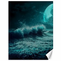 Ai Generated Waves Ocean Sea Tsunami Nautical Blue Sea Art Canvas 36  X 48  by Ravend