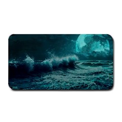 Ai Generated Waves Ocean Sea Tsunami Nautical Blue Sea Art Medium Bar Mat by Ravend