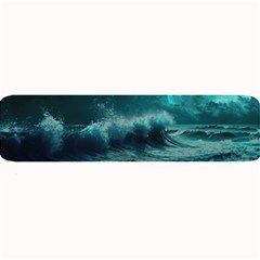 Ai Generated Waves Ocean Sea Tsunami Nautical Blue Sea Art Large Bar Mat by Ravend