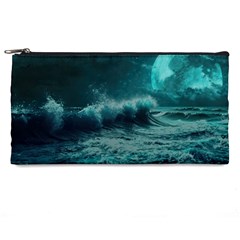 Ai Generated Waves Ocean Sea Tsunami Nautical Blue Sea Art Pencil Case by Ravend