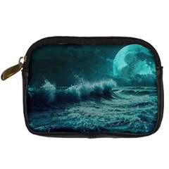 Ai Generated Waves Ocean Sea Tsunami Nautical Blue Sea Art Digital Camera Leather Case by Ravend