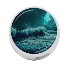 Ai Generated Waves Ocean Sea Tsunami Nautical Blue Sea Art 4-port Usb Hub (one Side) by Ravend