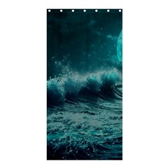 Ai Generated Waves Ocean Sea Tsunami Nautical Blue Sea Art Shower Curtain 36  X 72  (stall) 