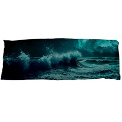 Ai Generated Waves Ocean Sea Tsunami Nautical Blue Sea Art Body Pillow Case Dakimakura (two Sides) by Ravend