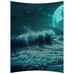 Ai Generated Waves Ocean Sea Tsunami Nautical Blue Sea Art Back Support Cushion by Ravend