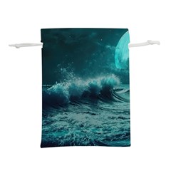 Ai Generated Waves Ocean Sea Tsunami Nautical Blue Sea Art Lightweight Drawstring Pouch (s) by Ravend