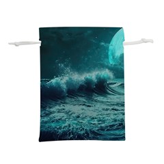 Ai Generated Waves Ocean Sea Tsunami Nautical Blue Sea Art Lightweight Drawstring Pouch (l) by Ravend