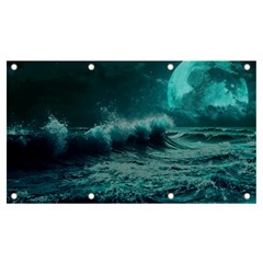 Ai Generated Waves Ocean Sea Tsunami Nautical Blue Sea Art Banner And Sign 7  X 4  by Ravend