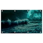 Ai Generated Waves Ocean Sea Tsunami Nautical Blue Sea Art Banner and Sign 7  x 4  Front