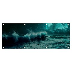 Ai Generated Waves Ocean Sea Tsunami Nautical Blue Sea Art Banner And Sign 8  X 3 