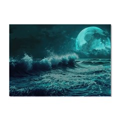 Ai Generated Waves Ocean Sea Tsunami Nautical Blue Sea Art Crystal Sticker (a4)