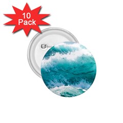 Ai Generated Waves Ocean Sea Tsunami Nautical Blue Sea 1 75  Buttons (10 Pack) by Ravend