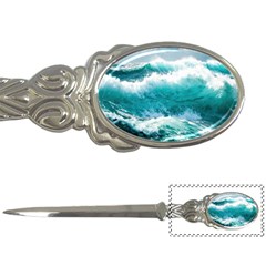 Ai Generated Waves Ocean Sea Tsunami Nautical Blue Sea Letter Opener by Ravend