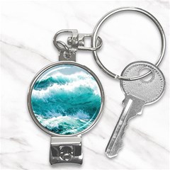 Ai Generated Waves Ocean Sea Tsunami Nautical Blue Sea Nail Clippers Key Chain by Ravend