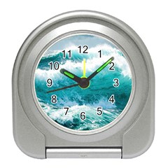 Ai Generated Waves Ocean Sea Tsunami Nautical Blue Sea Travel Alarm Clock by Ravend