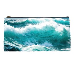 Ai Generated Waves Ocean Sea Tsunami Nautical Blue Sea Pencil Case by Ravend