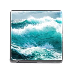 Ai Generated Waves Ocean Sea Tsunami Nautical Blue Sea Memory Card Reader (square 5 Slot) by Ravend