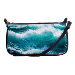 Ai Generated Waves Ocean Sea Tsunami Nautical Blue Sea Shoulder Clutch Bag by Ravend