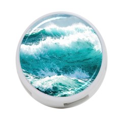 Ai Generated Waves Ocean Sea Tsunami Nautical Blue Sea 4-port Usb Hub (one Side) by Ravend