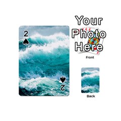 Ai Generated Waves Ocean Sea Tsunami Nautical Blue Sea Playing Cards 54 Designs (mini) by Ravend