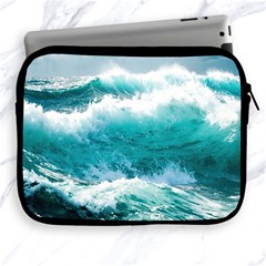 Ai Generated Waves Ocean Sea Tsunami Nautical Blue Sea Apple Ipad 2/3/4 Zipper Cases by Ravend