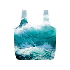 Ai Generated Waves Ocean Sea Tsunami Nautical Blue Sea Full Print Recycle Bag (s) by Ravend