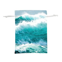 Ai Generated Waves Ocean Sea Tsunami Nautical Blue Sea Lightweight Drawstring Pouch (s) by Ravend