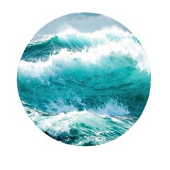 Ai Generated Waves Ocean Sea Tsunami Nautical Blue Sea Mini Round Pill Box (pack Of 5) by Ravend