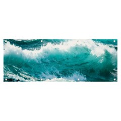 Ai Generated Waves Ocean Sea Tsunami Nautical Blue Sea Banner And Sign 8  X 3  by Ravend