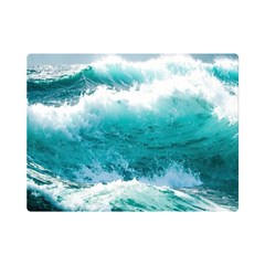 Ai Generated Waves Ocean Sea Tsunami Nautical Blue Sea One Side Premium Plush Fleece Blanket (mini) by Ravend