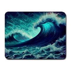 Ai Generated Waves Ocean Sea Tsunami Nautical Fantasy Small Mousepad by Ravend