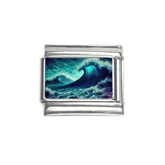 Ai Generated Waves Ocean Sea Tsunami Nautical Fantasy Italian Charm (9mm) by Ravend