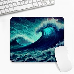 Ai Generated Waves Ocean Sea Tsunami Nautical Fantasy Large Mousepad by Ravend