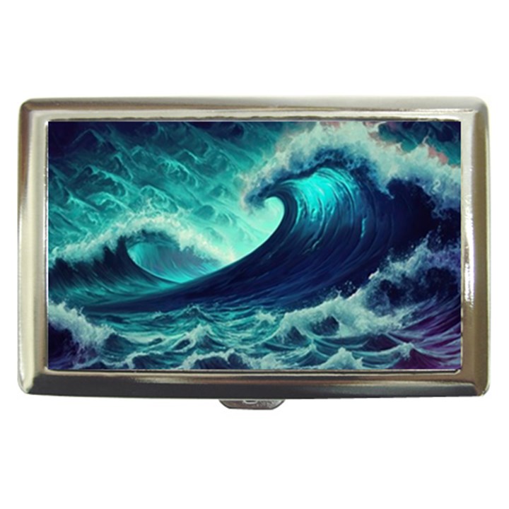 Ai Generated Waves Ocean Sea Tsunami Nautical Fantasy Cigarette Money Case