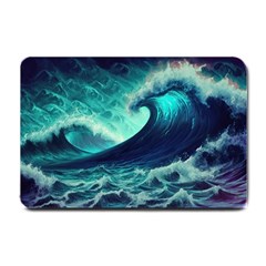 Ai Generated Waves Ocean Sea Tsunami Nautical Fantasy Small Doormat by Ravend