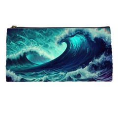 Ai Generated Waves Ocean Sea Tsunami Nautical Fantasy Pencil Case by Ravend