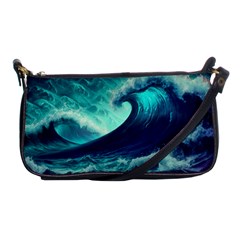 Ai Generated Waves Ocean Sea Tsunami Nautical Fantasy Shoulder Clutch Bag by Ravend