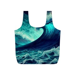 Ai Generated Waves Ocean Sea Tsunami Nautical Fantasy Full Print Recycle Bag (s) by Ravend