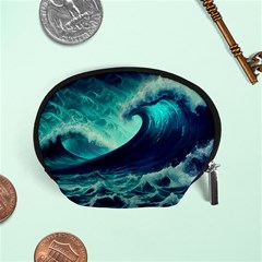 Ai Generated Waves Ocean Sea Tsunami Nautical Fantasy Accessory Pouch (small) by Ravend