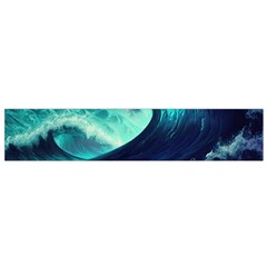 Ai Generated Waves Ocean Sea Tsunami Nautical Fantasy Small Premium Plush Fleece Scarf by Ravend