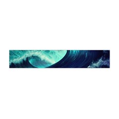 Ai Generated Waves Ocean Sea Tsunami Nautical Fantasy Premium Plush Fleece Scarf (mini) by Ravend