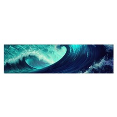 Ai Generated Waves Ocean Sea Tsunami Nautical Fantasy Oblong Satin Scarf (16  X 60 ) by Ravend