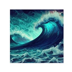 Ai Generated Waves Ocean Sea Tsunami Nautical Fantasy Square Satin Scarf (30  X 30 ) by Ravend